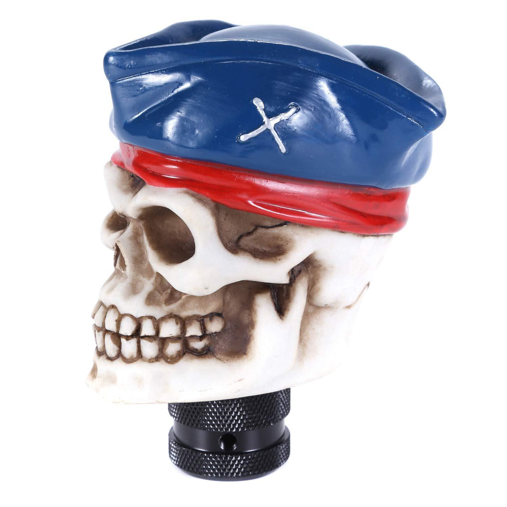  [AUSTRALIA] - Bashineng Stick Gear Shift Knob Tricorne Skull Car Shifter Head Fit Most Universal Manual Automatic Vehicle (Blue) blue