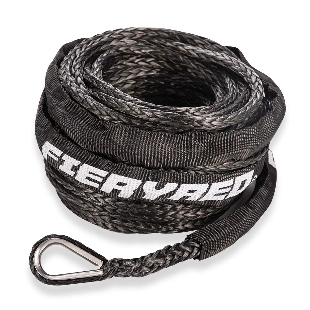  [AUSTRALIA] - Synthetic Winch Rope 3/16" x 50' - 8200 Ibs Winch Line Cable Rope with Protective Sleeve for 4WD Off Road Vehicle ATV UTV SUV Motorcycle, 1 Year Warranty 3/16" x 50' 8200 Ibs Synthetic Winch Rope Black