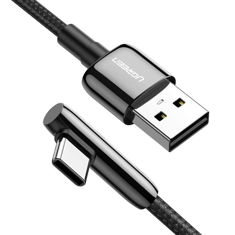 UGREEN USB C Cable 90 Degree Right Angle, USB A to Type C Fast Charging Braided Cord Compatible with Samsung Galaxy S10 S10e S9 Plus Note 9 8, LG G8 G7 V40 V20 V30, Moto Z Z3, Nintendo Switch (3FT) 3FT - LeoForward Australia