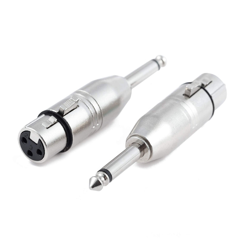  [AUSTRALIA] - XLR Female to 1/4 Male Adapter, Ancable 2-Pack XLR Jack to 6.35mm Mono TS Plug Connector