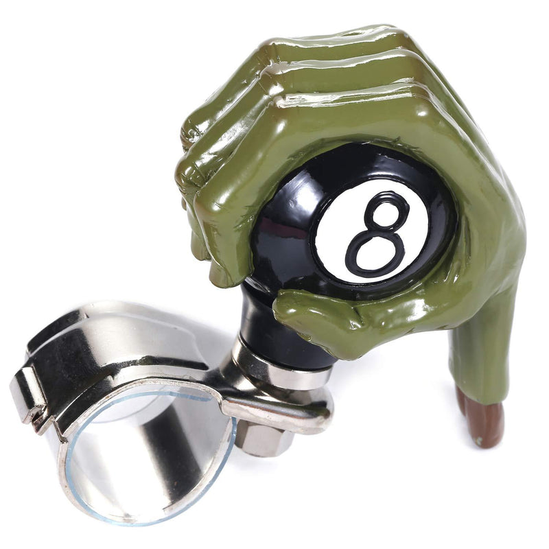  [AUSTRALIA] - Bashineng Power Suicide Control Knob Grip 8 Ball Shape Steering Wheel Spinner Fit Most Truck SUV Cars (Green) green