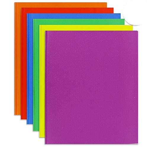  [AUSTRALIA] - Emraw 2 Pocket File Folder Customizable Durable Poly Cover Paper Portfolio with Prongs Assorted Colors Business Portfolio for Papers and Office Cards (Pack of 6)