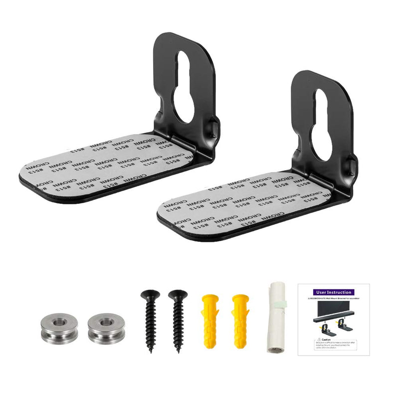 [AUSTRALIA] - Yimaut Wall Mount Bracket for JBL Bar 5.1 / Bar 3.1 / Bar 2.1 / Bar Studio Soundbar, 2 Pieces Black Sound Bar Brackets Holder + Screws + Metal Holder Screws