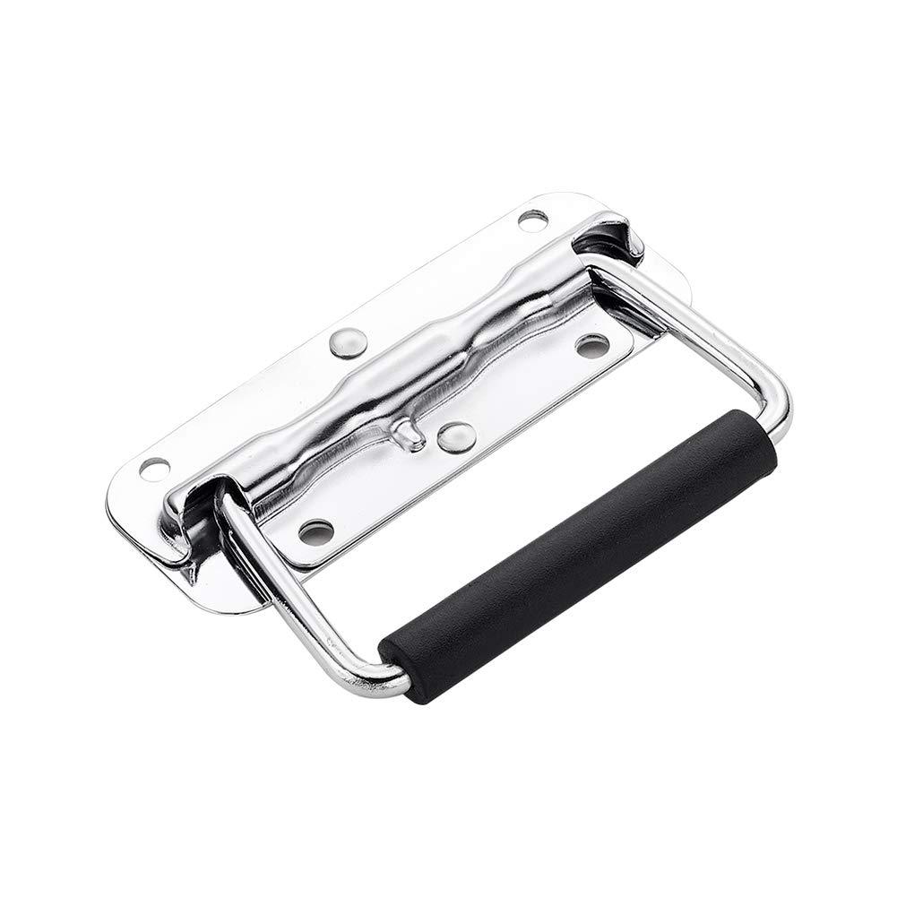  [AUSTRALIA] - MroMax 1Pcs Pull Handles Stainless Steel Metal 110x40mm Bottom Size Hardware for Household Storage Toolbox Crates Boxes Cabinets Cupboard Silver Tone