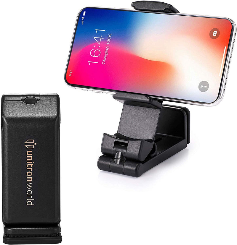  [AUSTRALIA] - unitron world Cell Phone Stand Portable Phone Holder for Desk Airplane Flight Bed Adjustable Compatible with iPhone 12 Pro Max Mini SE2 11 X XS MAX XR 8 7 Android Phone Pixel Samsung Galaxy Note