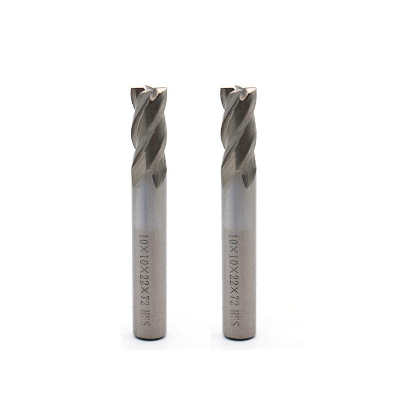  [AUSTRALIA] - Rannb End Mill Cutter 4-Flute CNC Bit 10mm/0.4" Cutting Dia and Shank Dia - Pack of 2 0.4“ x 0.4” 2pcs