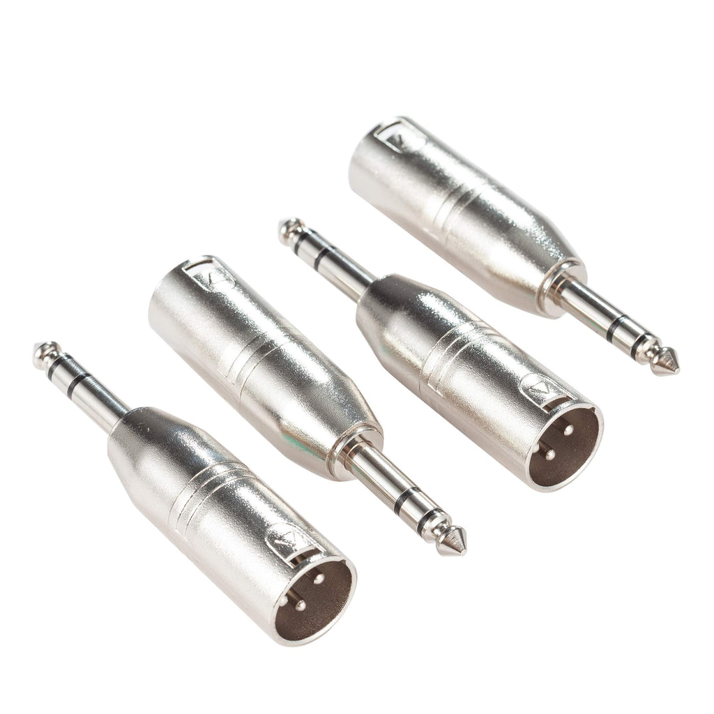  [AUSTRALIA] - TRS to XLR Male, Ancable 4-Pack XLR 3-Pin Male to 6.35mm 1/4" Sterteo Male Plug Connector for Mixer, Speaker, Microphone, Snack Cable
