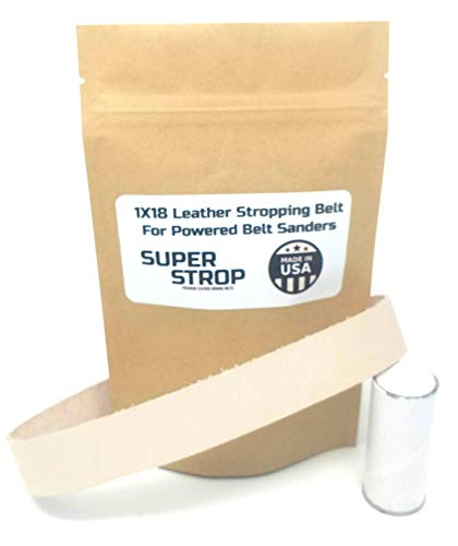  [AUSTRALIA] - 1X18 inch SUPER STROP Leather Honing Stropping Belt Fits Ken Onion Blade Grinding Attachment By Work Sharp Leather Belt