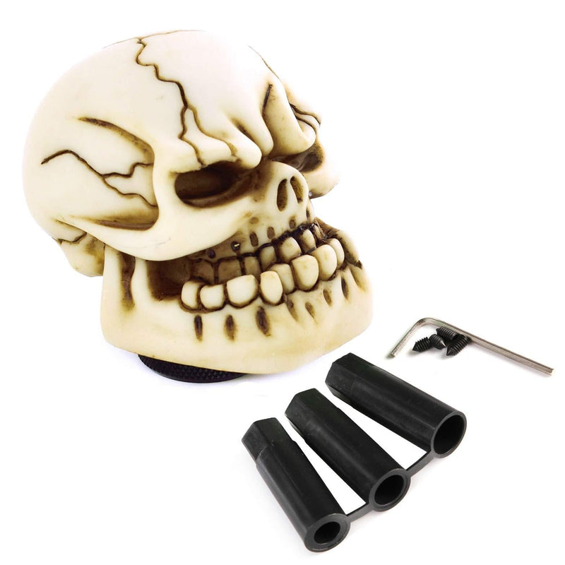  [AUSTRALIA] - Arenbel Skull Gear Knob Manual Shifting Shift Knobs Lever Stick Shifter Head fit Most MT at, Beige