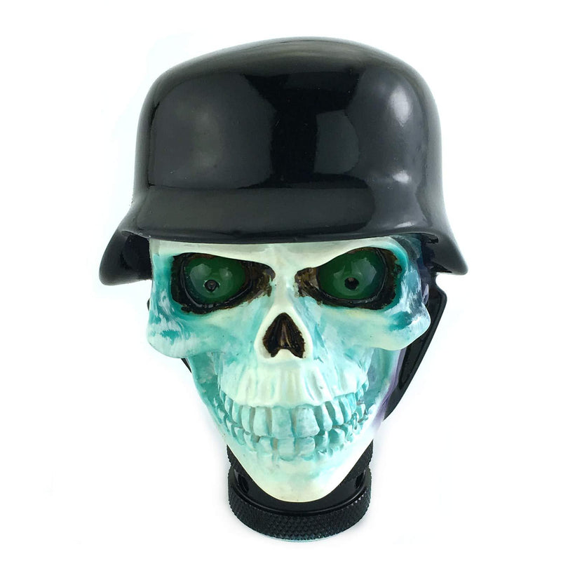  [AUSTRALIA] - Arenbel Shifting Lever Knob Skull Manual Shift Knobs Gear Shifter Handle with Soldier Hat fit Universal Automatic Cars, Black