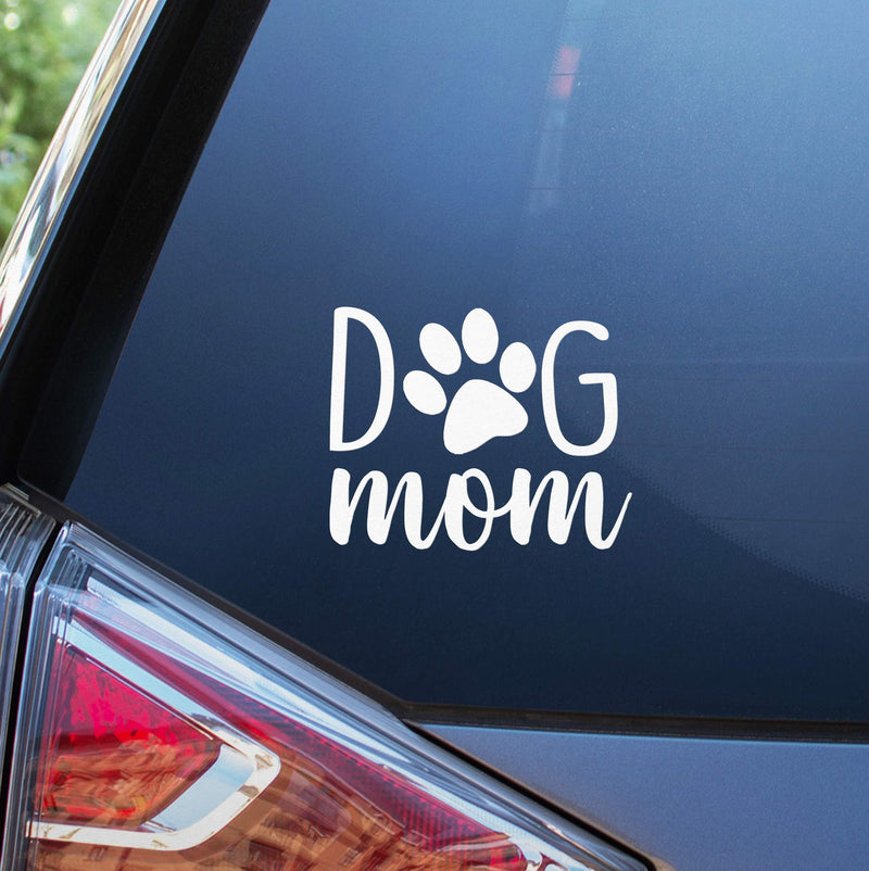  [AUSTRALIA] - Blue Giraffe Inc Dog Mom Car Decal - 4'' Puppy Bumper Sticker for Your Car