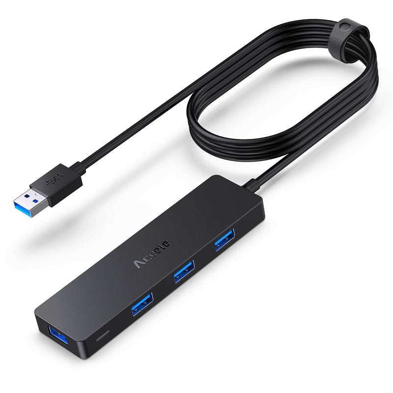 Aceele USB Hub 3.0 Splitter with 4ft Extension Long Cable Cord, 4-Port Extra Slim Multiport Expander for Desktop Computer PC, PS4, Laptop, Chromebook, Surface Pro 3, iMac, Flash Drive Data and More - LeoForward Australia