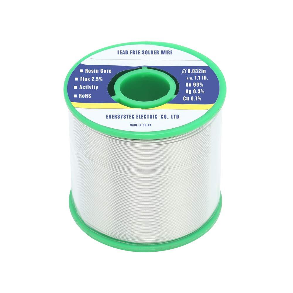  [AUSTRALIA] - Lead Free Solder Wire Rosin Core Flux 2.5% Flow 0.032in(0.8mm) 1.1lb.(500g) Sn99 Ag0.3 Cu0.7 for High Precision Electronics Soldering