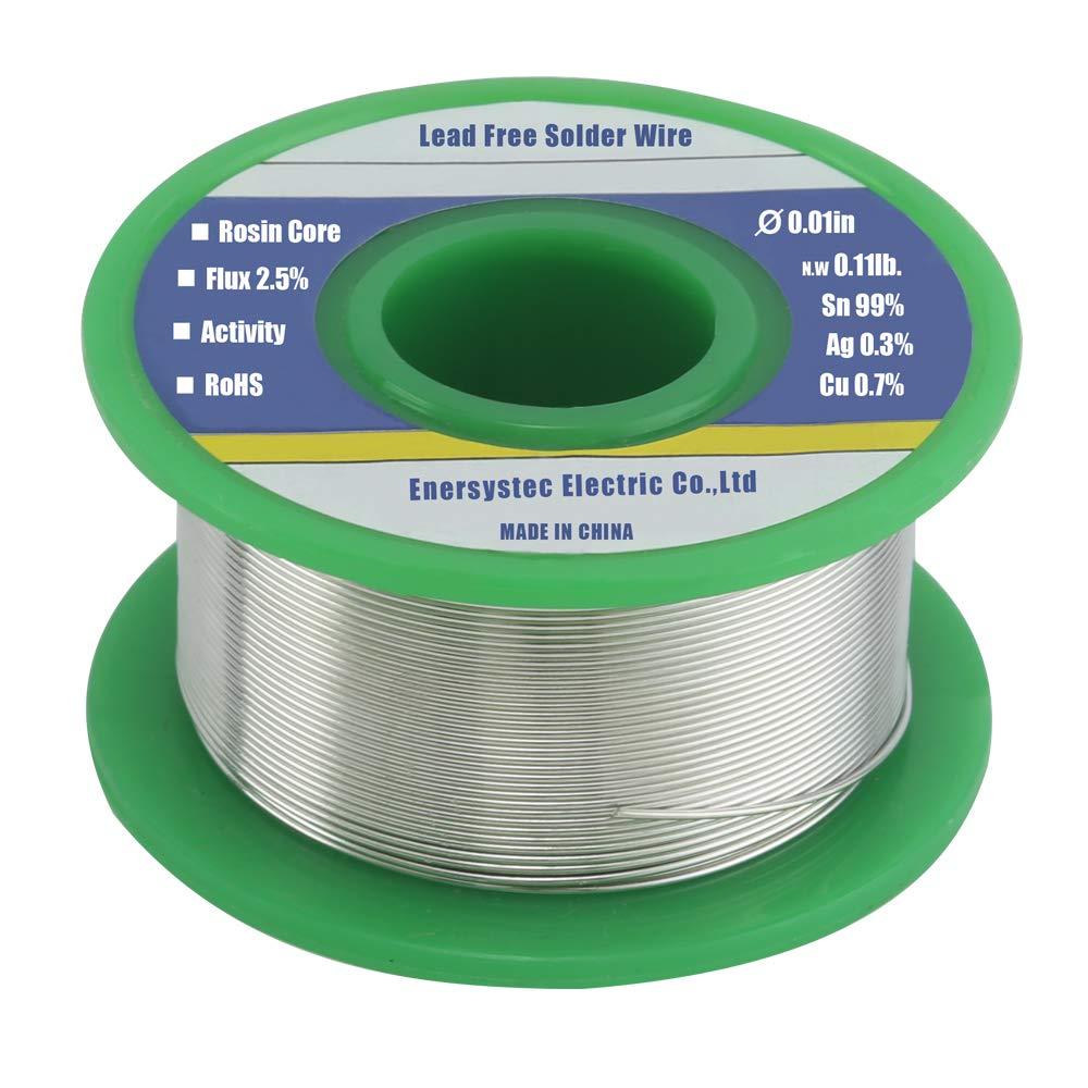  [AUSTRALIA] - Ultra-Thin Solder Wire 0.01in (0.3mm) Rosin Core Flux 2.5%, Lead Free Solder Wire Sn99 Ag0.3 Cu0.7 Flow 0.11lb. for High Precision Electronics Soldering