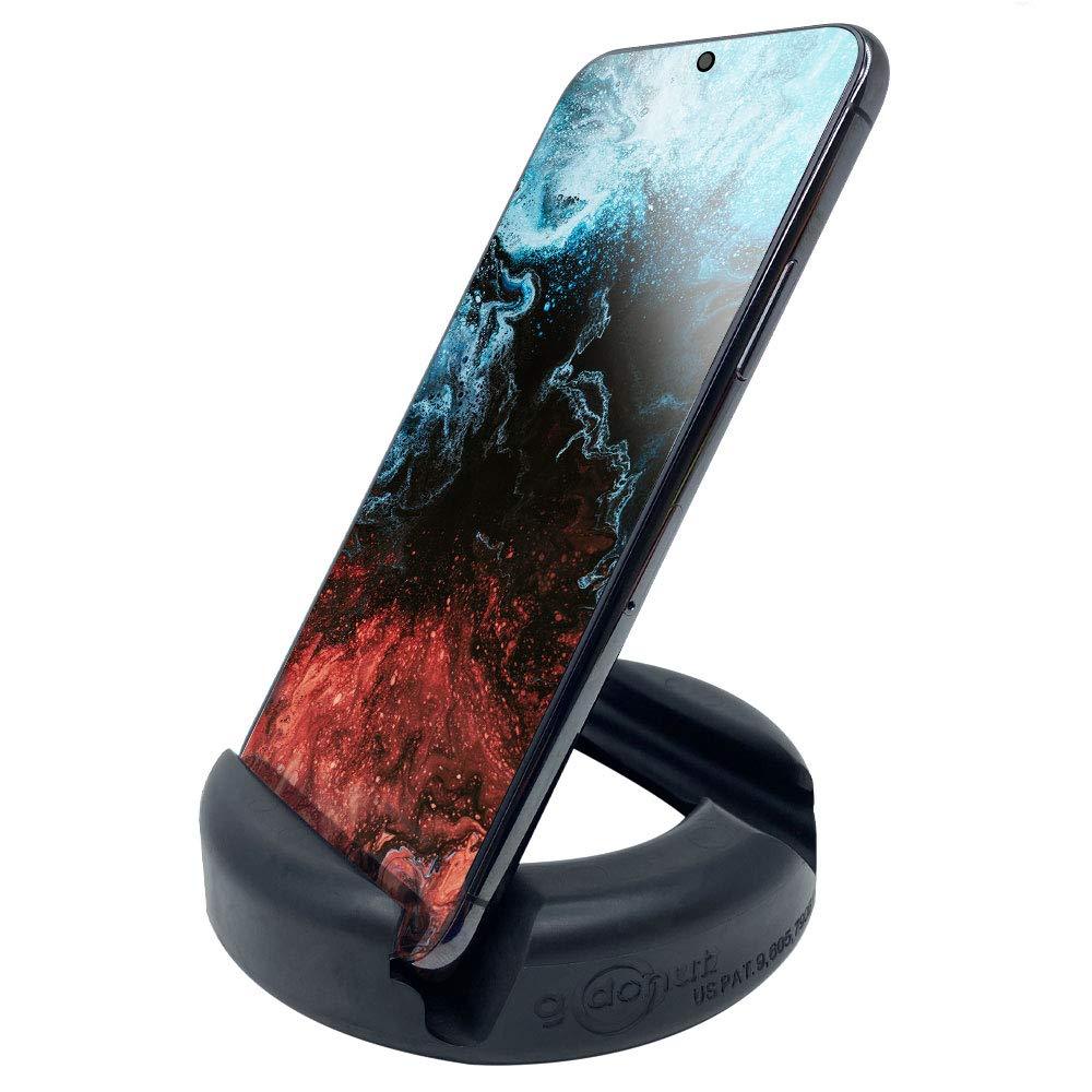  [AUSTRALIA] - GoDonut - Phone Stand for Desk - Cellphone Holder Compatible with Mobile Phones, Tablets, Electronic Reading Devices - Multiangled - Black