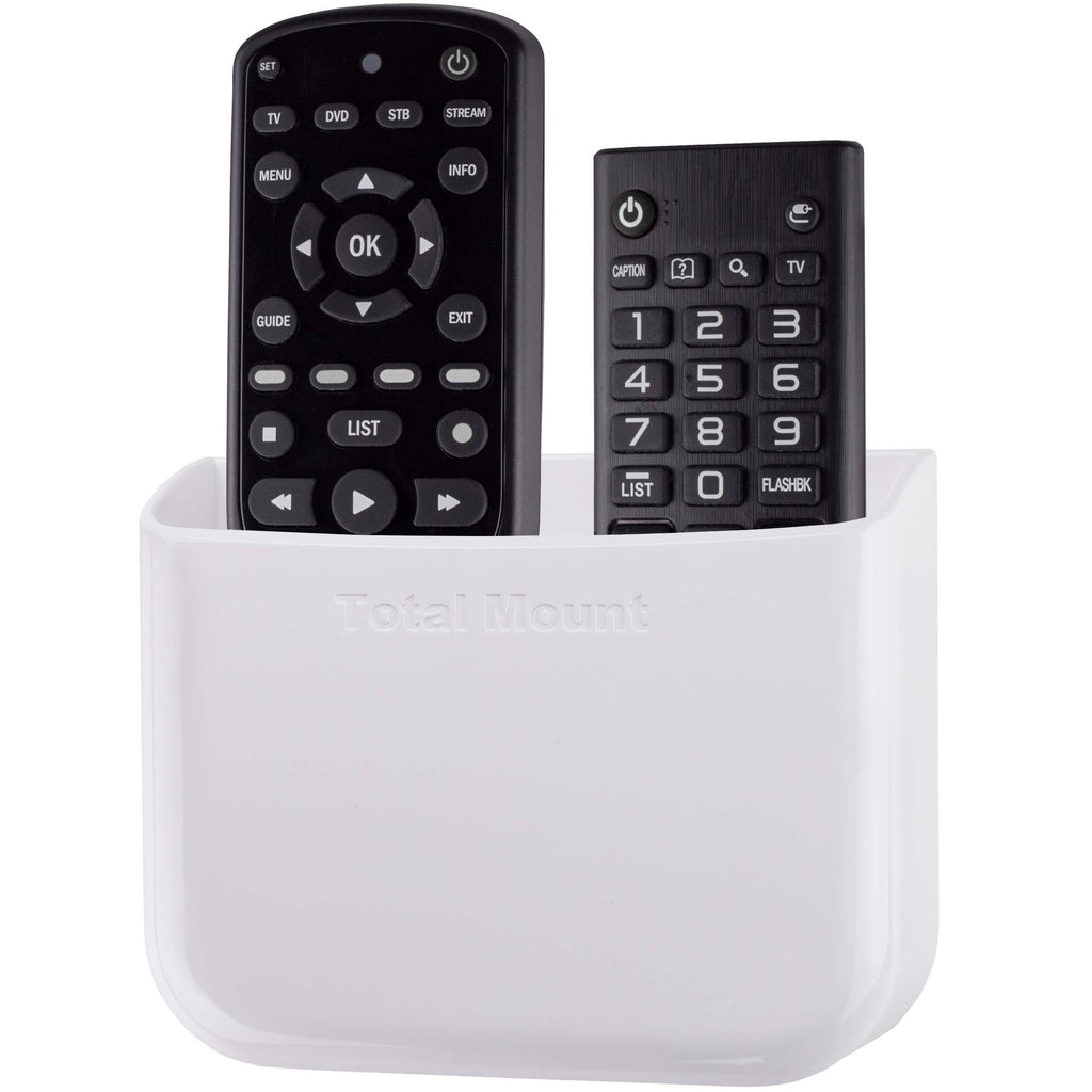 TotalMount Hole-Free Remote Holder - Eliminates Need to Drill Holes in Your Wall (For 2 or 3 Remotes - White - Quantity 1) - LeoForward Australia
