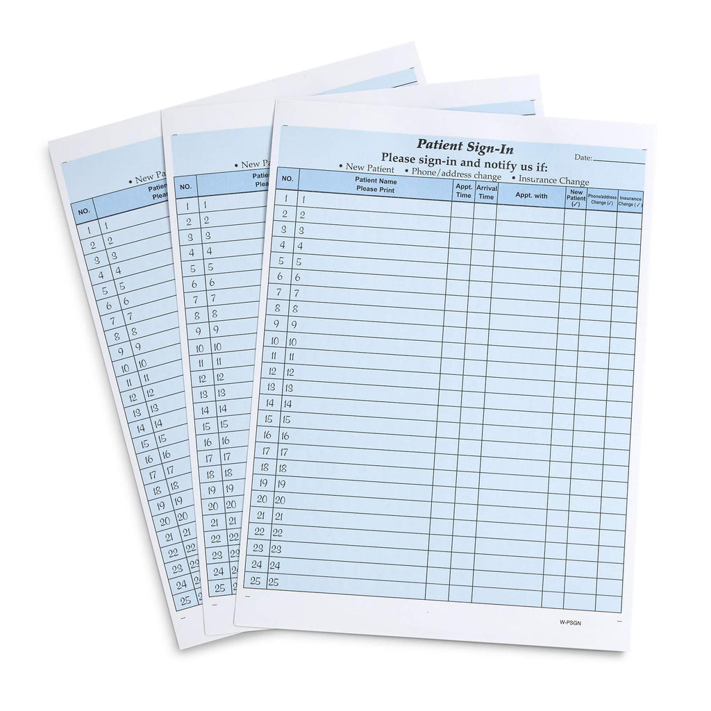 Blue Summit Supplies 25 Patient Sign in Forms, Carbonless 3 Part Forms with Peel Away Adhesive Labels, HIPAA Compliant for Privacy in Doctor, Medical, Dental Office, Blue, 25 Pack - LeoForward Australia
