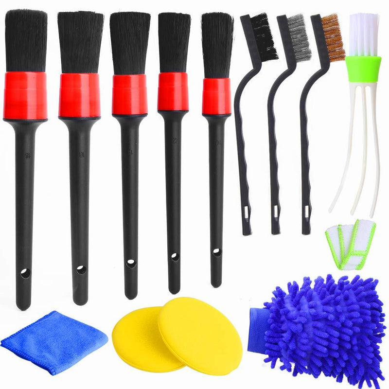  [AUSTRALIA] - Hicdaw 13Pcs Detailing Brush Set Car Cleaner Brush Set for Cleaning Car Motorcycle Interior, Exterior,Leather, Air Vents