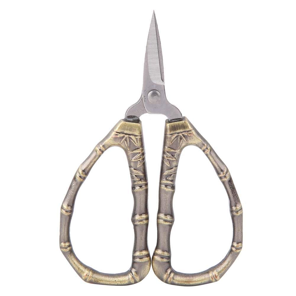  [AUSTRALIA] - Vintage Embroidery Scissors, Stainless Steel Sewing Shears Art Work Cutting Embroidery Crafts Scissors Pretty and Classy Desk Scissors(Bamboo Joint)