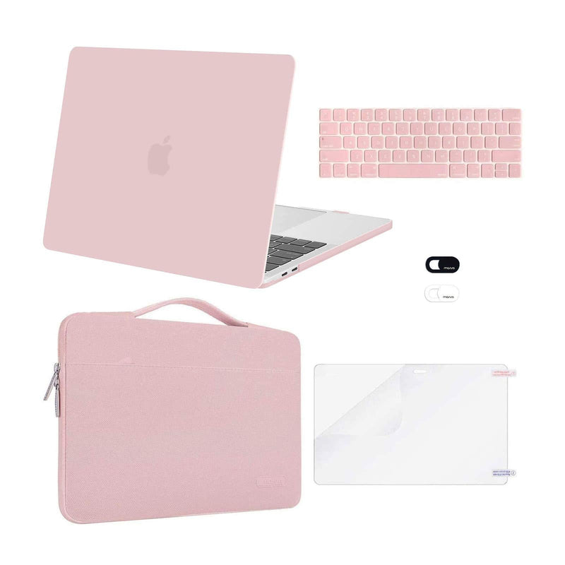  [AUSTRALIA] - MOSISO Compatible with MacBook Pro 13 inch Case 2016-2020 Release A2338 M1 A2289 A2251 A2159 A1989 A1706 A1708, Plastic Hard Shell Case&Bag&Keyboard Skin&Webcam Cover&Screen Protector, Rose Quartz