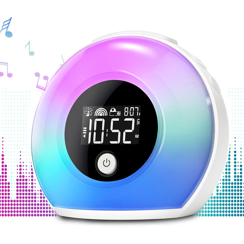 Wake Up Light Alarm Clock with Bluetooth Speaker Uplayteck, Kids Night Light Alarm Clock, 4 Level Brightness & Colorful Light, Digital Alarm Clock for Kids, Teen, Bedroom - LeoForward Australia