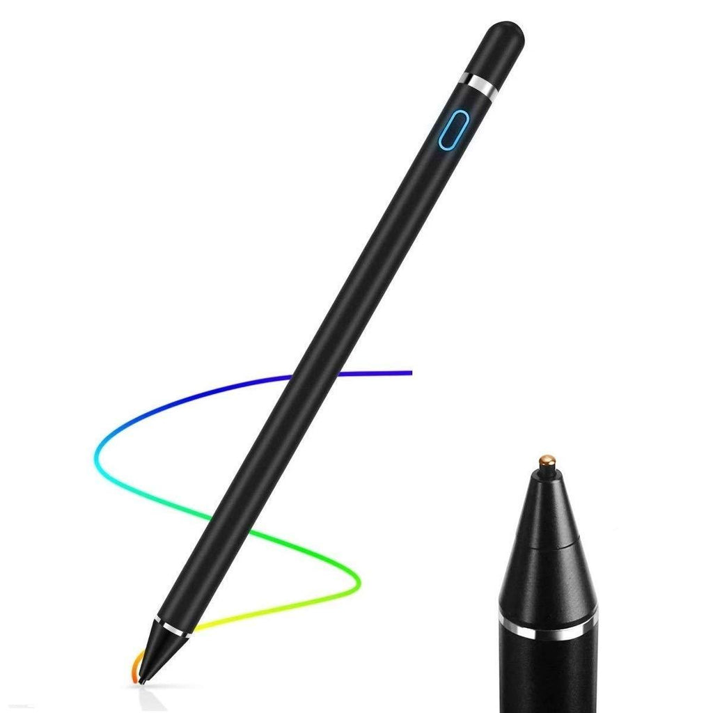 Stylus Pencil Compatible for Apple,Active Stylus Pens for Touch Screens,Smart Rechargeable Capacitive 1.5mm Fine Point i-Pad Pen and Most Tablets on Touchscreen Devices (Black) Black - LeoForward Australia