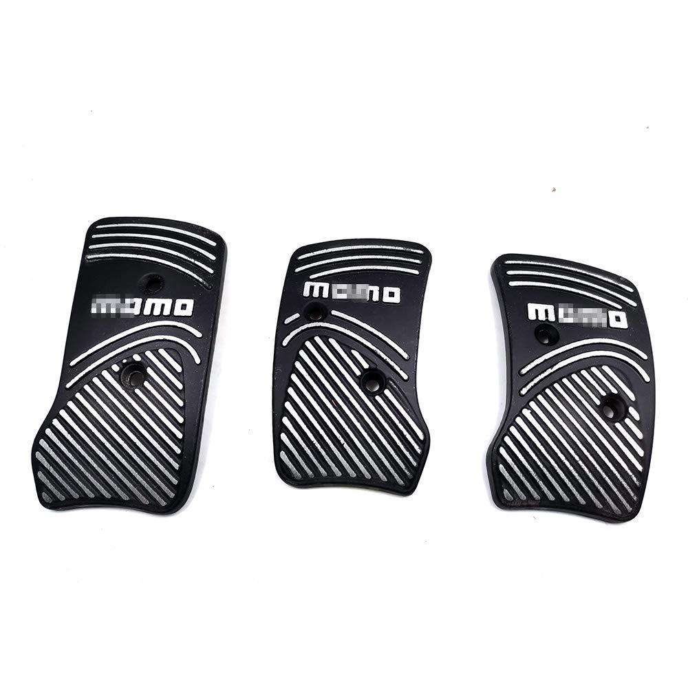  [AUSTRALIA] - Surla Black Aluminium Non Slip Sport Pedal Brake Pad Covers Manual Car 3 PC (Black)