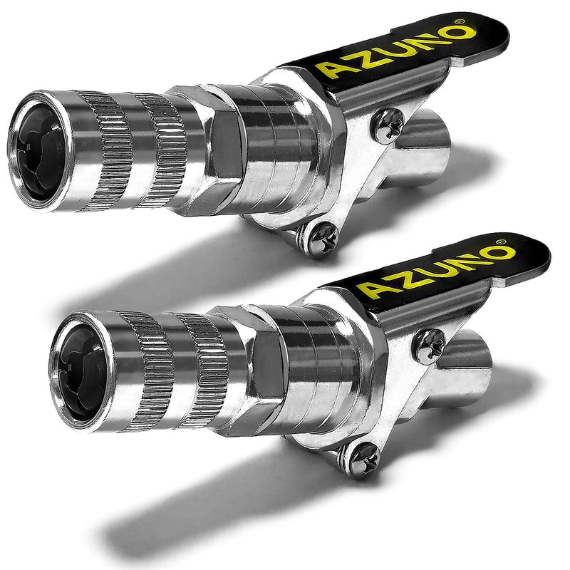 AZUNO Grease Gun Coupler, 2nd Generation Upgraded to 12,000 PSI, Grease Gun Tips Quick Lock and Release, Compatible with All Grease Guns 1/8" NPT Grease Gun Fittings (2 Pack) - LeoForward Australia