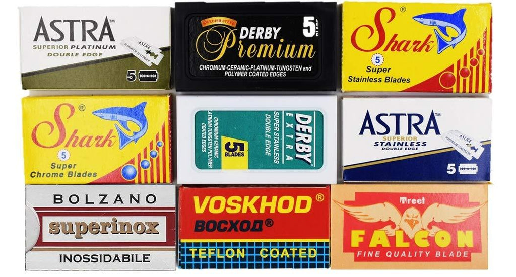 Astra-Derby-Shark-Voskhod-Bolzano-Treet 50 Quality Double Edge Razor Blades Sampler (9 different brands) - LeoForward Australia