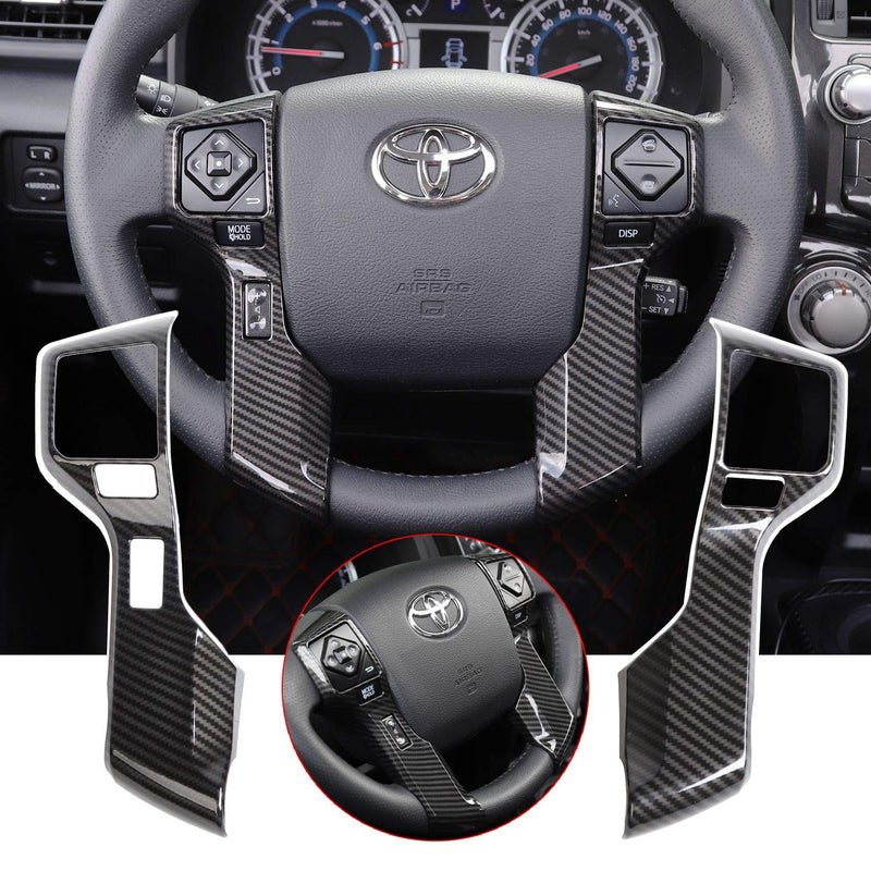  [AUSTRALIA] - Voodonala for 4runner Steering Wheel Cover Decoration Trim fit Toyota 4runner SUV 2010-2019(Carbon Fiber Grain) Steering Wheel Trim