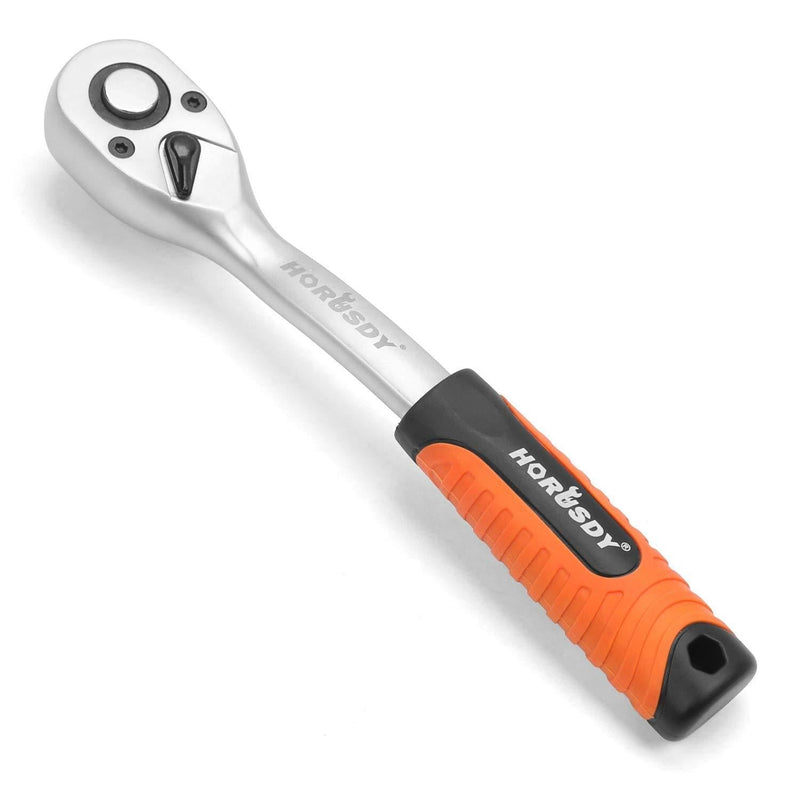  [AUSTRALIA] - HORUSDY 1/2" Drive Socket Ratchet Wrench,10" Quick-Release Composite Offset Ratchet, 72-Tooth Oval Head 1/2-inch