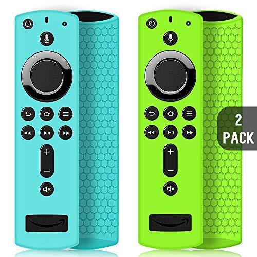 2 Pack Remote Case/Cover for Fire TV Stick 4K,Protective Silicone Holder Lightweight Anti Slip Shockproof for Fire TV Cube/3rd Gen All-New 2nd Gen Alexa Voice Remote Control-Turquoise,Green - LeoForward Australia