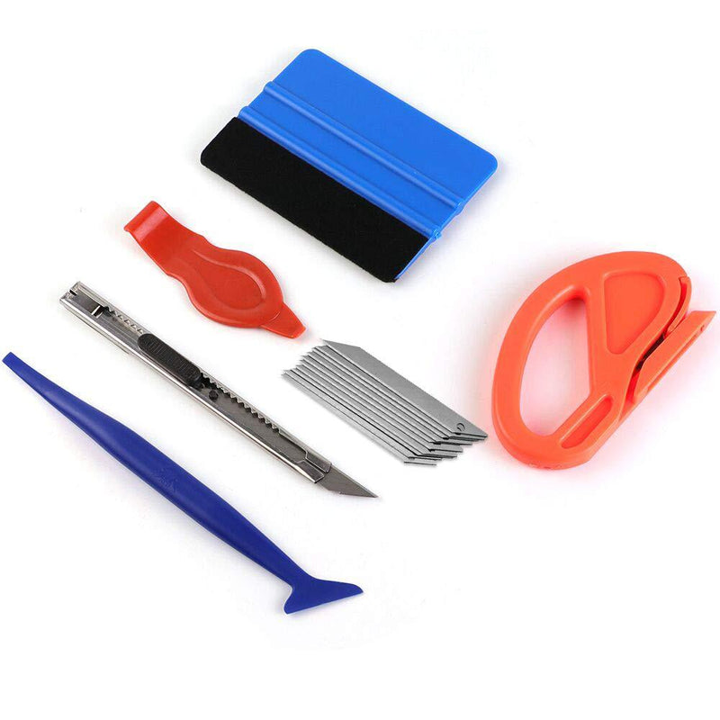 [AUSTRALIA] - Car Vinyl Wrap Tool kit Including Felt Squeegee,Edge trimmer,MIni Soft Corner Squeegee,Retractable Kinfe and 10pcs Kinfe Blades for Installing Auto wraps and Car Stickers (kit1) kit1