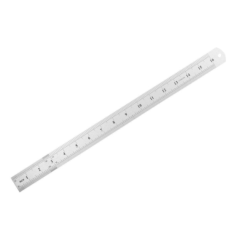  [AUSTRALIA] - uxcell Straight Ruler 400mm 16 Inch Metric Stainless Steel Measuring Ruler Tool with Hanging Hole