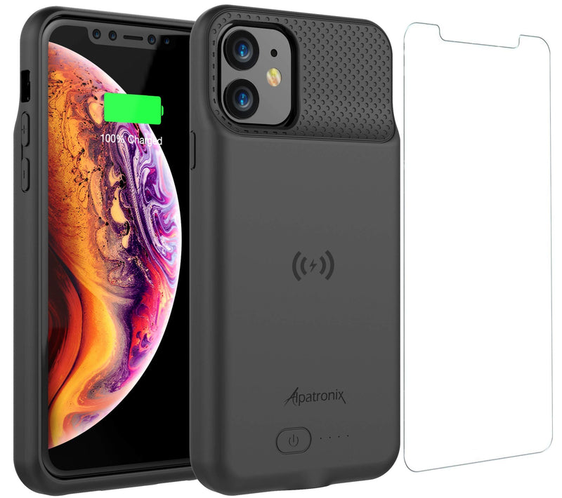  [AUSTRALIA] - Alpatronix iPhone 11 Pro Battery Case, 5000mAh Slim Portable Protective Extended Charger Cover with Wireless Charging Compatible with iPhone 11 Pro (5.8 inch) BXXI Pro - (Black) iPhone 11 Pro (5.8 inch)