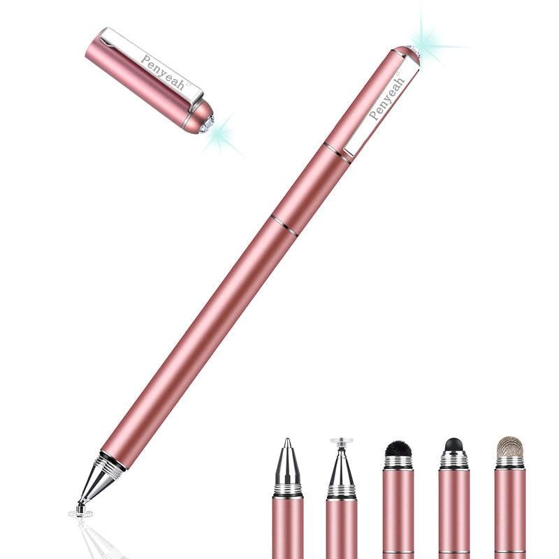 Penyeah Diamond Stylus Pen for iPad, Multi-Tips Capacitive Stylist Pens for Touch Screens, Universal for Apple iPhone/Ipad/Android/Microsoft/Surface Laptop Tablet - Rose Gold - LeoForward Australia