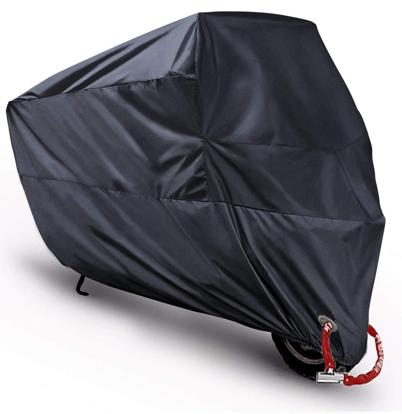  [AUSTRALIA] - MONOJOY Scooter Covers Moped Cover Waterproof Motorcycle Prevent Rain Sun UV Dustproof for Any Season and Weather with Lock Holes Rust Resistance and Buckle Black 78.7"x35"x39" M