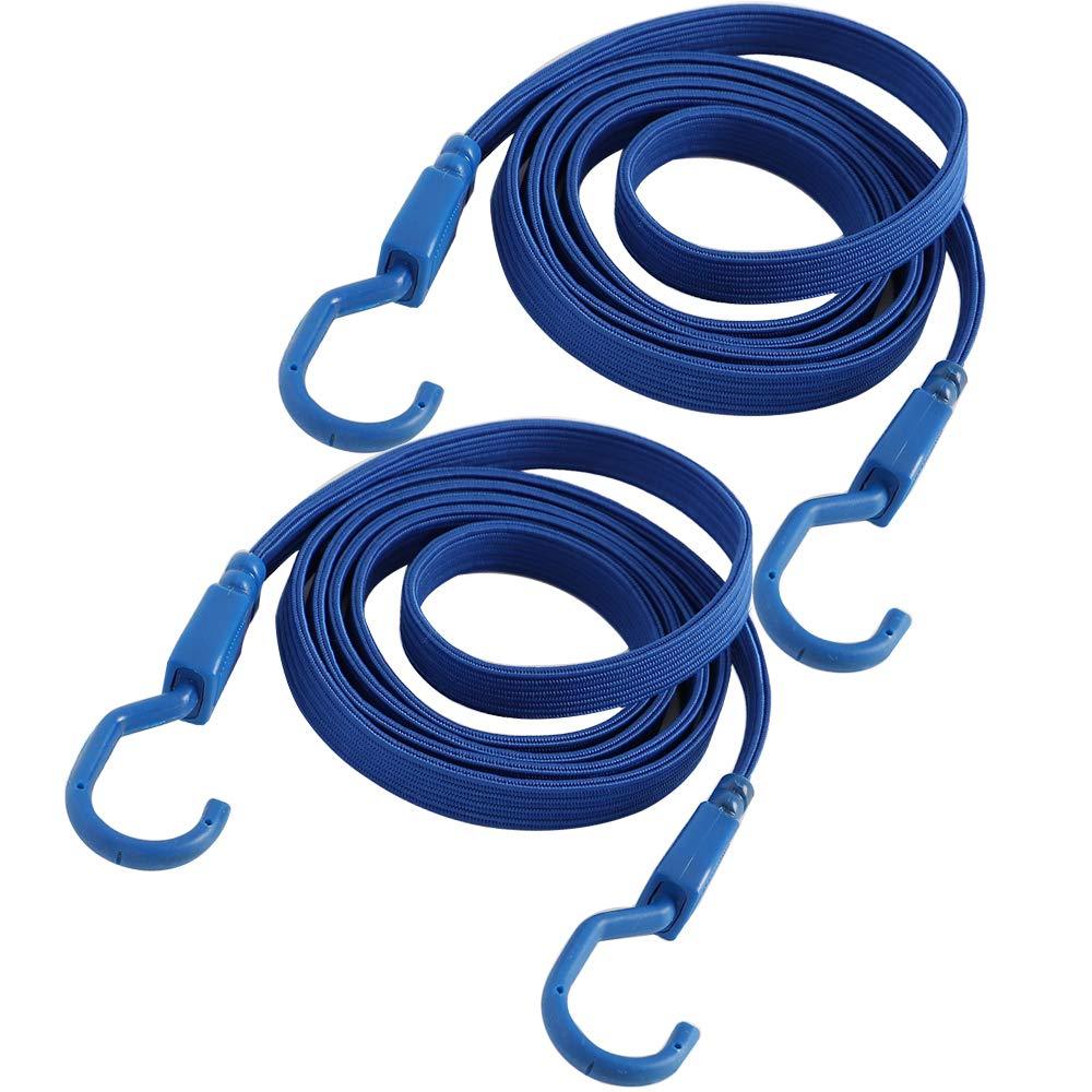  [AUSTRALIA] - XSTRAP 2PK 77 Inch Flat Bungee Cord Straps for Hand Truck (Blue) Blue