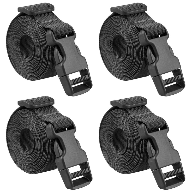  [AUSTRALIA] - MAGARROW 40" 60" Strap Buckle Packing Straps Adjustable 1-Inch Belt 1" Wide - 40" Long Black (4-Pack)