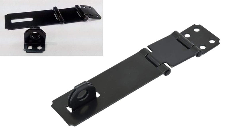  [AUSTRALIA] - QCAA Double Hinge HASP and Staple Fixed, 3-1/2", Steel, Black, Made in Taiwan 1 Pack Black-Double Hinge Hasp(3-1/2")