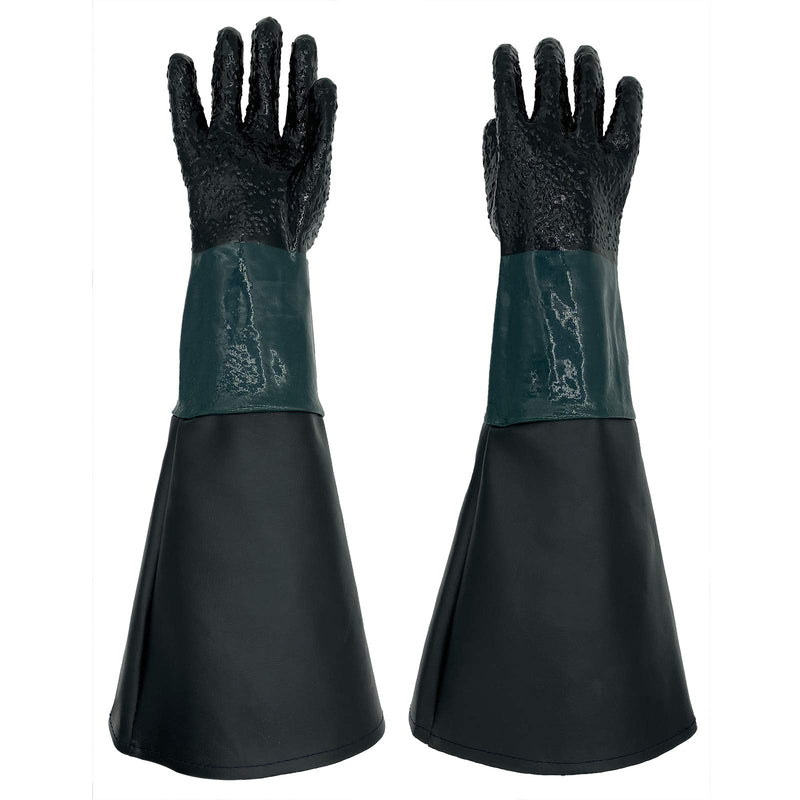  [AUSTRALIA] - Rubber Sandblaster Gloves for Abrasive Blasting be Used on Sandblast Cabinet Sand Blasting Gloves With Particle