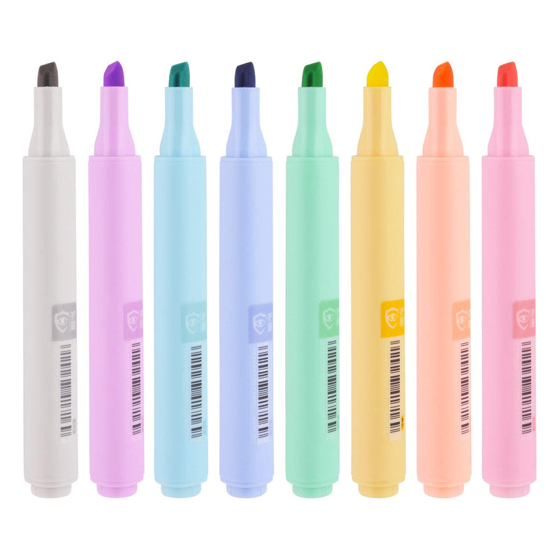  [AUSTRALIA] - Eye Protected Highlighters, Light-color Large Capacity High Lighters, Chisel Tip Assorted Colors, 8-Count CS-H716