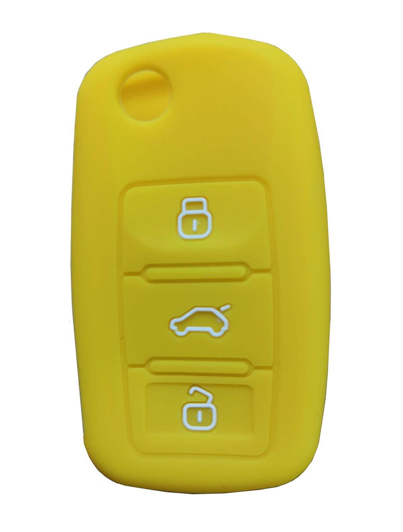 KAWIHEN Silicone Key Fob Cover Compatible with for 3 Button Bettle Golf Jetta Passta HLO1J0959753AM HLO1J0959753D NBG735868T NBG 735868T - LeoForward Australia