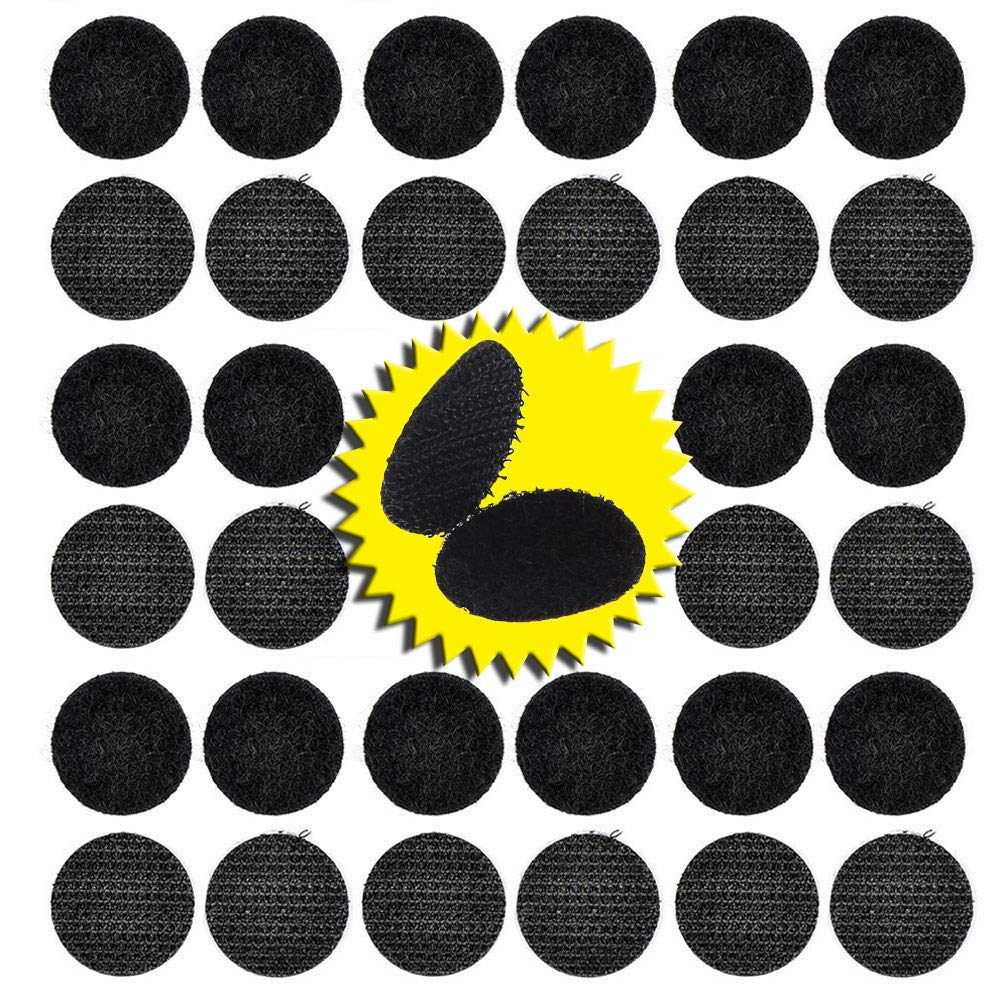  [AUSTRALIA] - 256pcs Heavy Duty Hook and Loop Dots 1 inch in Diameter Self Adhesive Super Sticky Dots Fastening Mounting Double Sided Tape for School, Office, Home, DIY Lover (Black)