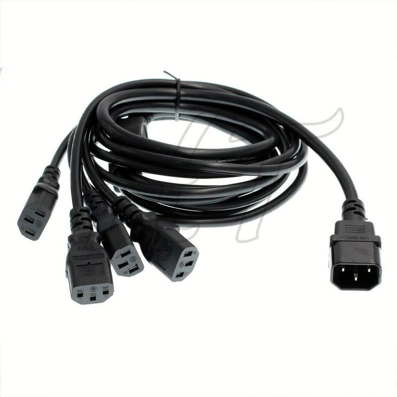 [AUSTRALIA] - HTCable UPS PDU Computer PC Power Splitter Cord C14 to 4 x C13 10A 250V Extension Cable(C14-4xC13 1.8m) C14-4xC13 1.8m