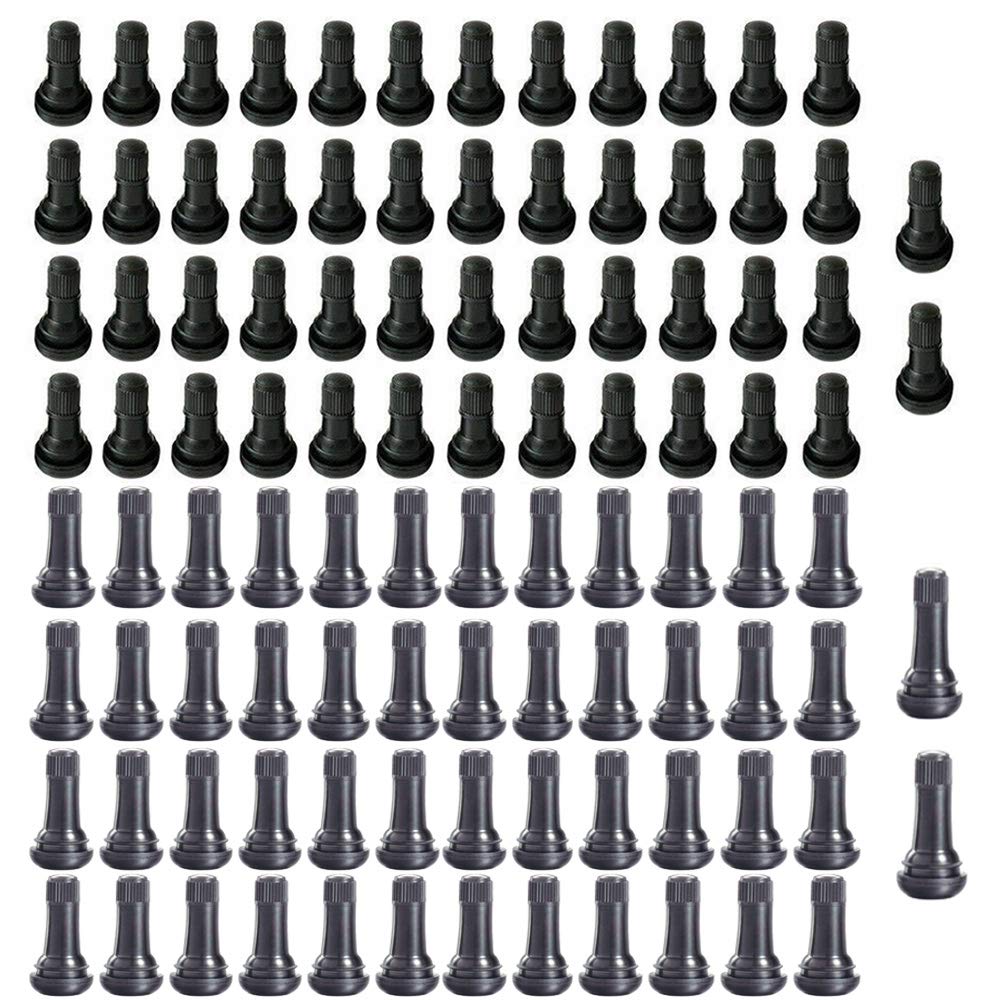 OSOF 100Pcs TR413 and TR414 Snap-in Standard Length Black Rubber Tire Valve Stem for Tubeless 0.453” Inch 11.5mm Rim Holes(50Pcs TR413 + 50Pcs TR414) - LeoForward Australia