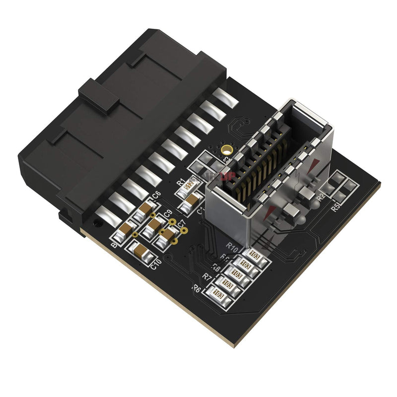  [AUSTRALIA] - LINKUP - [Active Chip USB 3.0 (3.2 Gen 1) Internal IDC 20 Pin Motherboard Header to A-Key (Type-E) 20 Pin Female Converter for Type C Panel Mount Adapter USB 3.0 to USB 3.1 Adapter