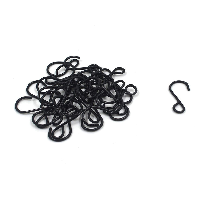 T Tulead 30PCS S-Hooks Small Metal Hooks 1.6" Outdoor Black Hooks for Bedroom,Bathroom,Kitchen,Office 1.6" - LeoForward Australia