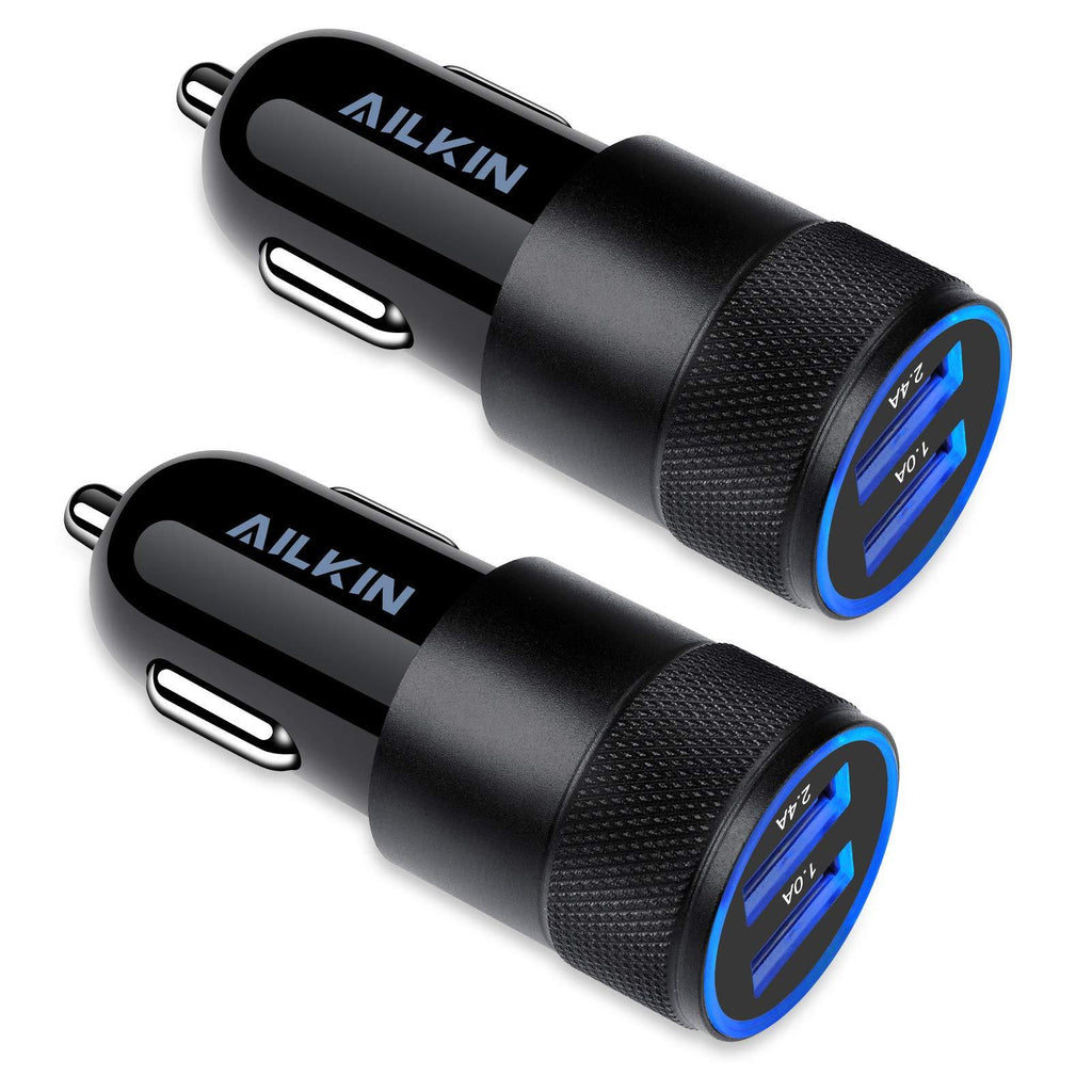 Car Charger, [2Pack] 3.4a Fast Charge Dual Port USB Cargador Carro Lighter Adapter for iPhone X XR XS Max 8 Plus 7s 6s 12 11 Pro Max, iPad, Samsung Galaxy S21+ S10 Plus S7 j7 S10e S9 Note 8, LG, GPS Black - LeoForward Australia