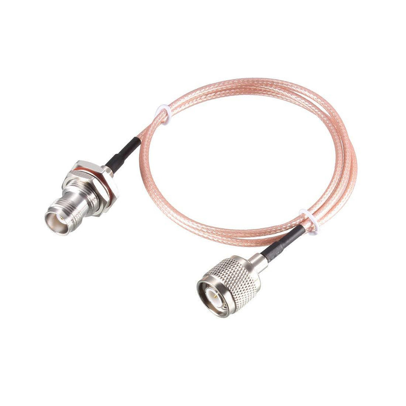 uxcell RG316 RF Coax Cable TNC Male to TNC Female Bulkhead Pigtail Cable 0.61M/2Ft for Antenna Wireless LAN Devices 2 Feet - LeoForward Australia